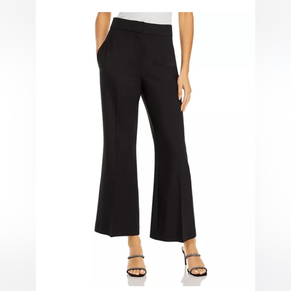 Rebecca Taylor Twill Flare Leg Pants black sz 6 wool blend
